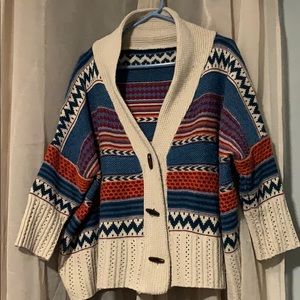 Aztec dolman cardigan sweater